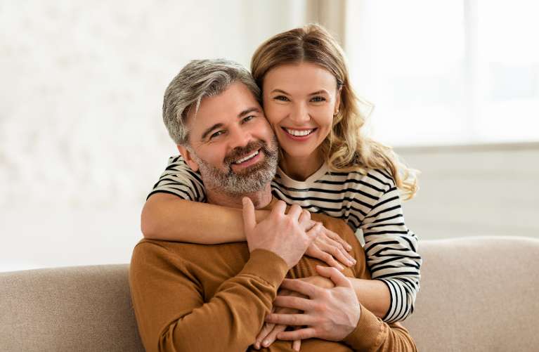 A happy couple with porcelain veneers in Randolph, NJ